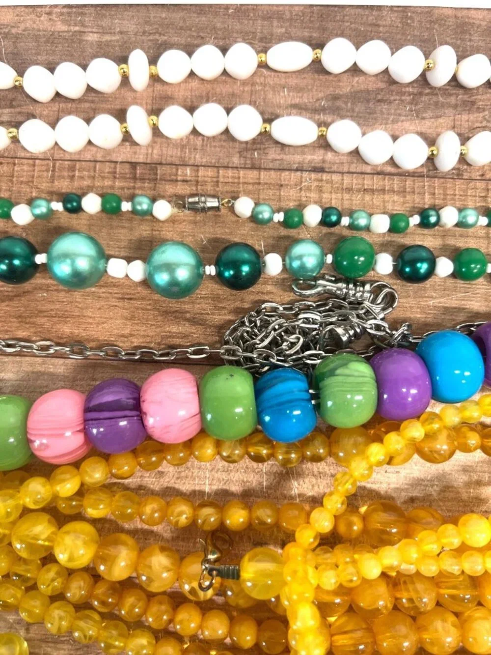 Mixed Lot Of Vintage Beaded Necklaces In Multi-Color Assortment